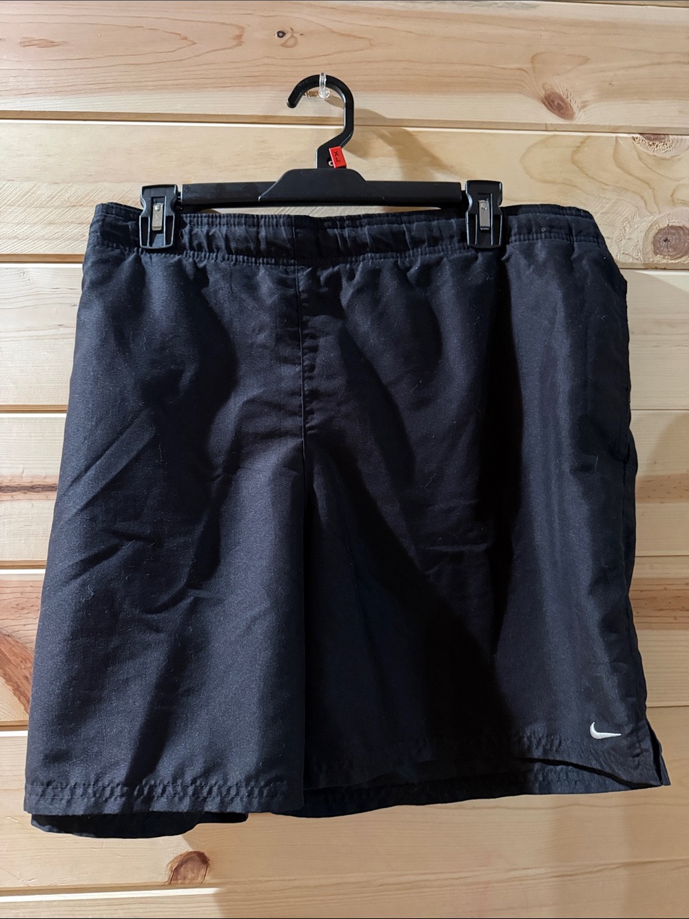 Nike Men’s Black Athletic Shorts with Small Reflective Swoosh- Lined